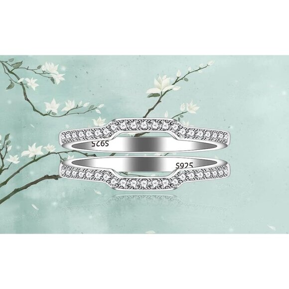 🆕 Women Silver Promise Rings Stackable Sterling Wedding Engagement Anniversary - Picture 8 of 8